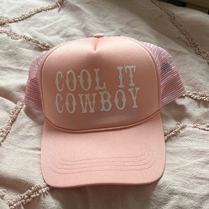 Pink trucker hat